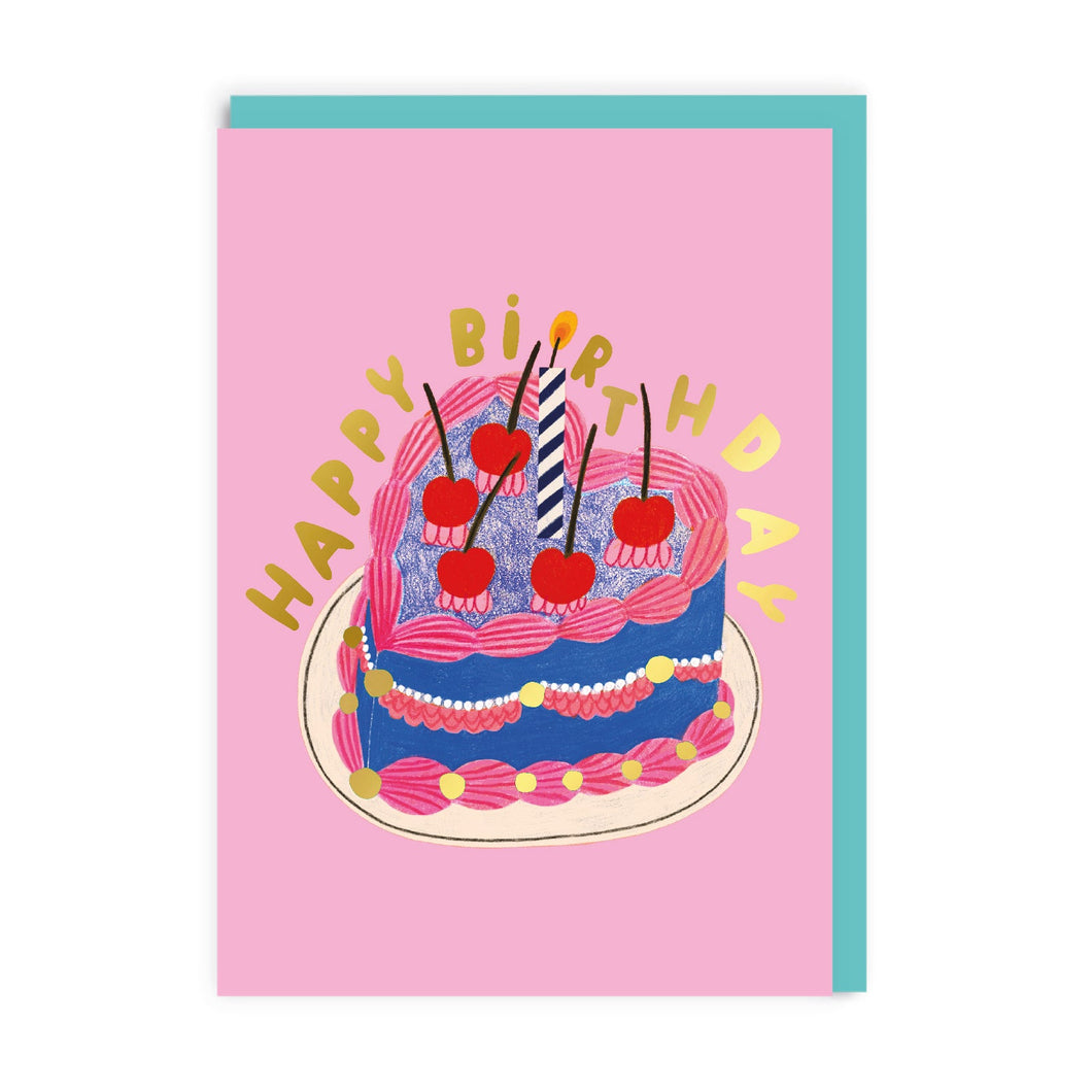 Birthday Heart Cake Card