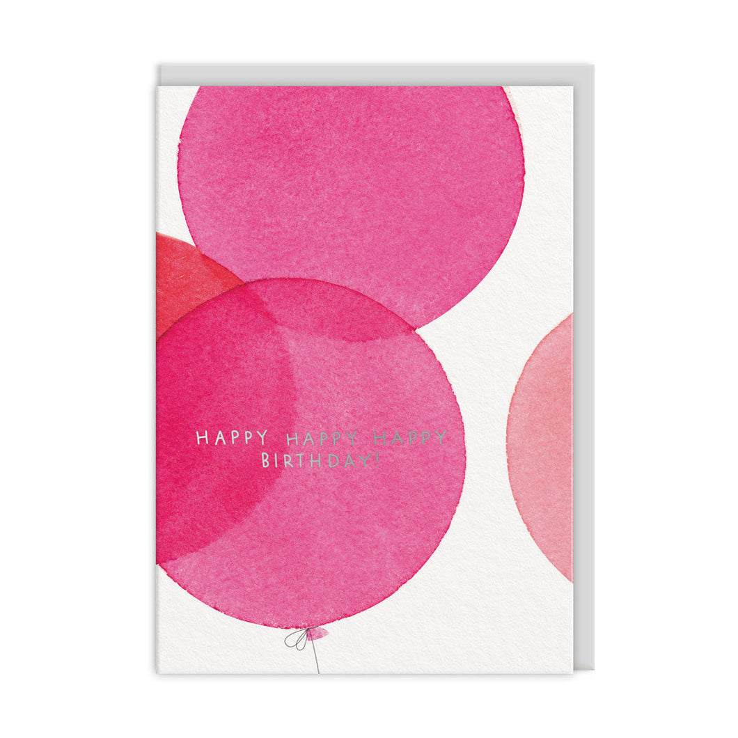 Birthday Pink Balloons Card