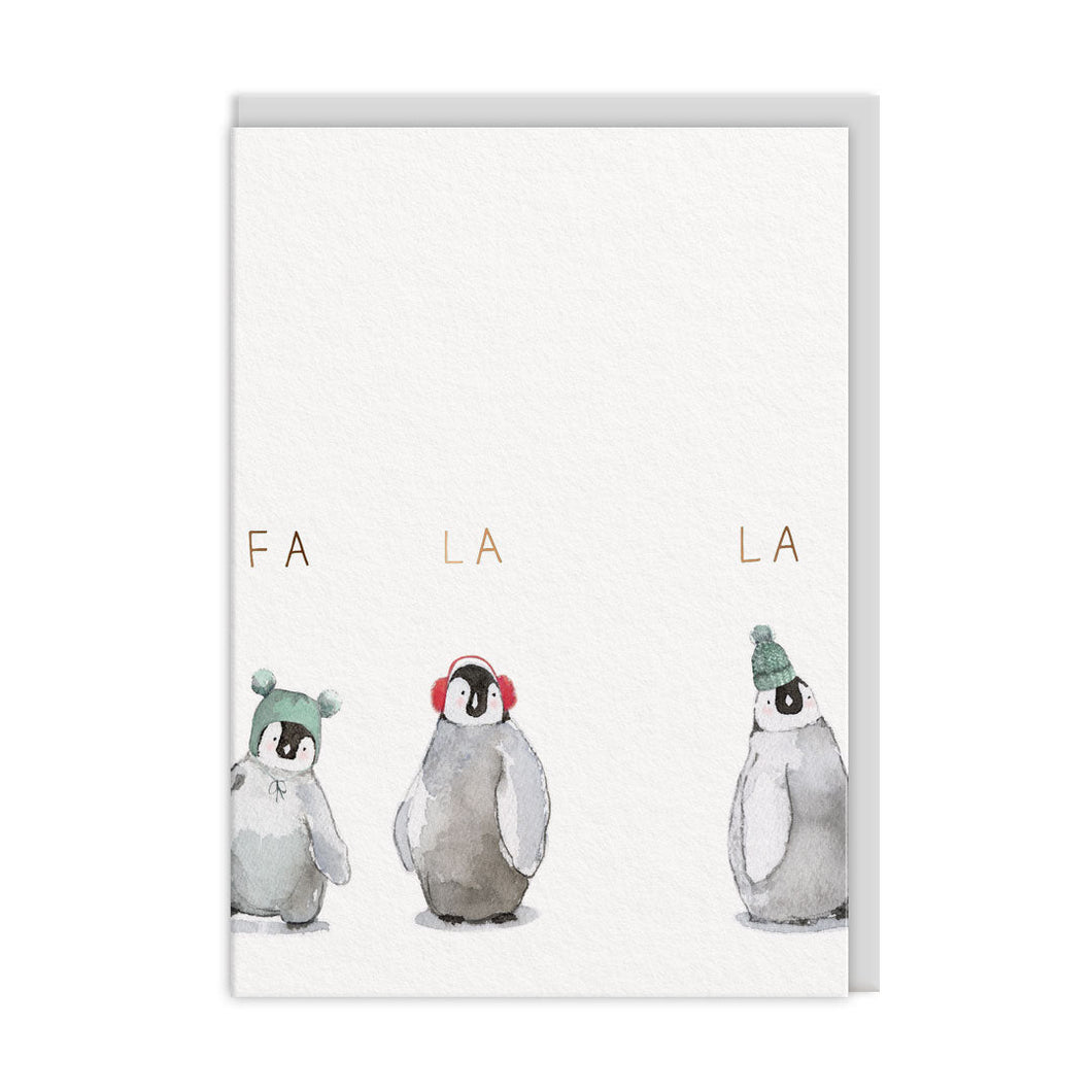 Christmas Penguin Fa La Card