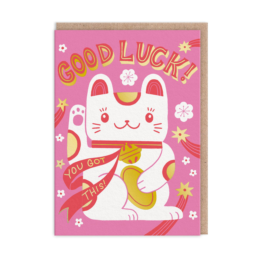Good Luck Lucky Cat Card