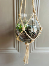 Large macrame hanging Glass Terrarium