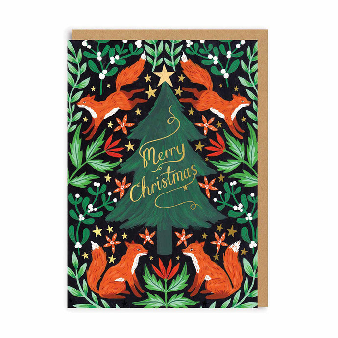 Christmas Foxes Card