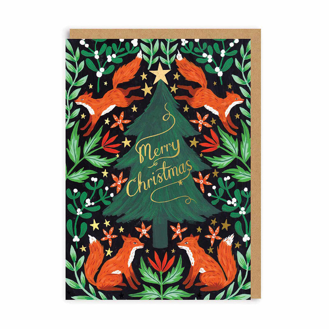 Christmas Foxes Card