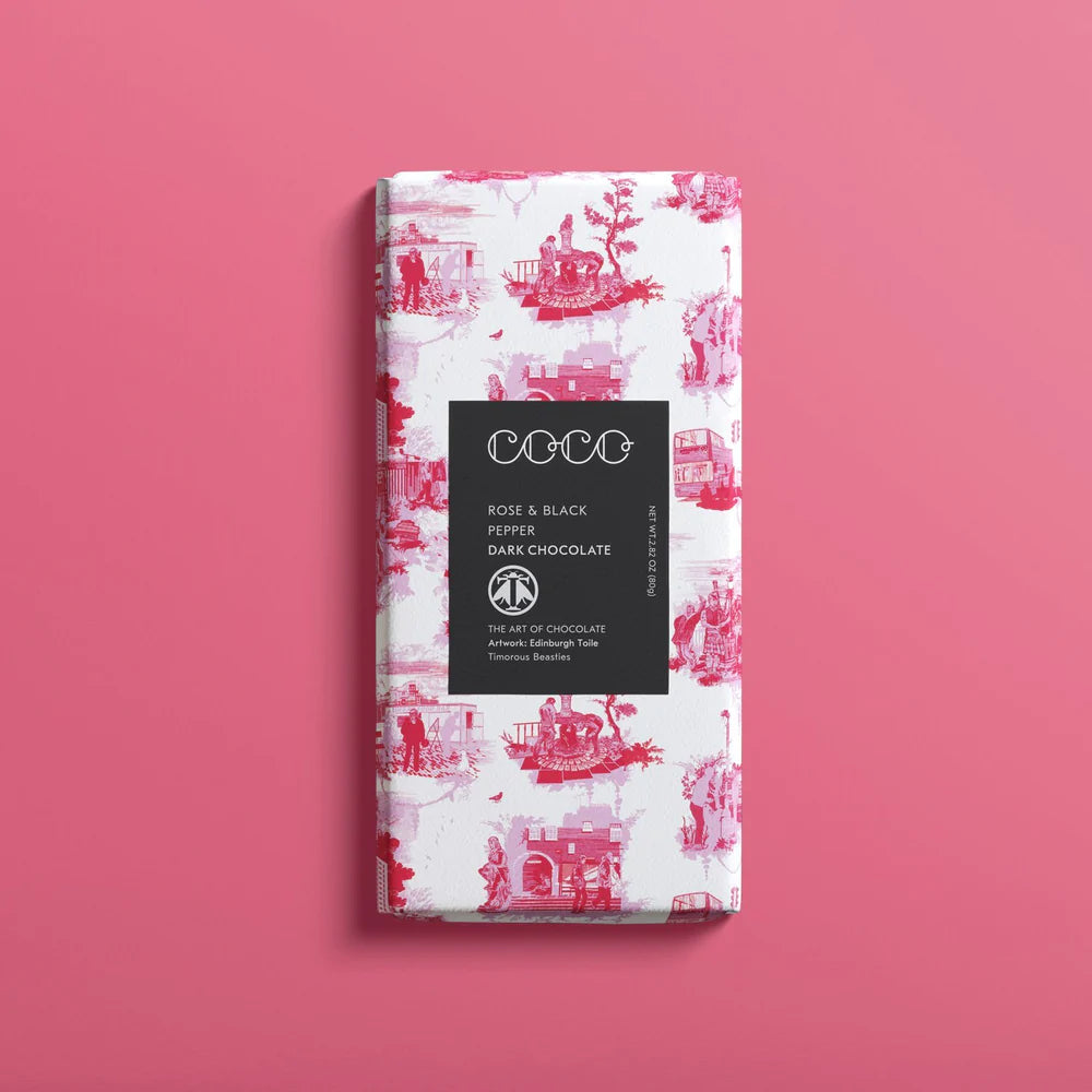 Rose & Black Pepper Dark Chocolate Bar