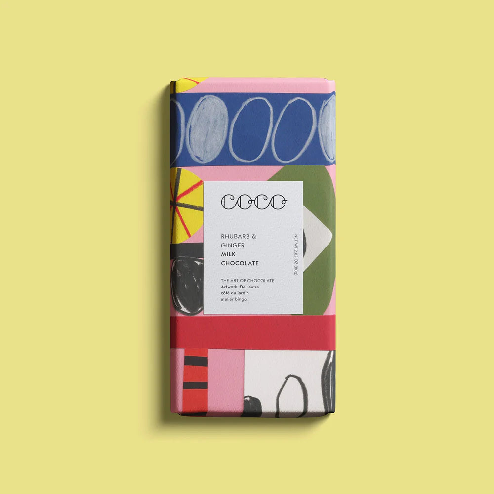 Rhubarb & Ginger Milk Chocolate Bar