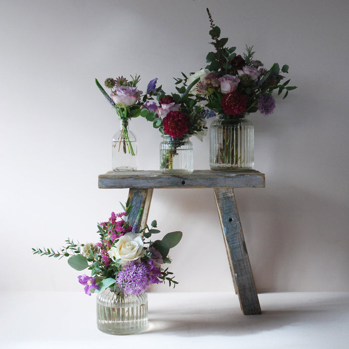 Garden Flowers in Bottles & Jars