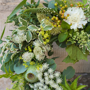 Memories in White Heart Wreath