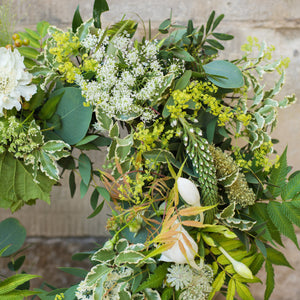 Memories in White Heart Wreath