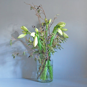 White Amaryllis Vase