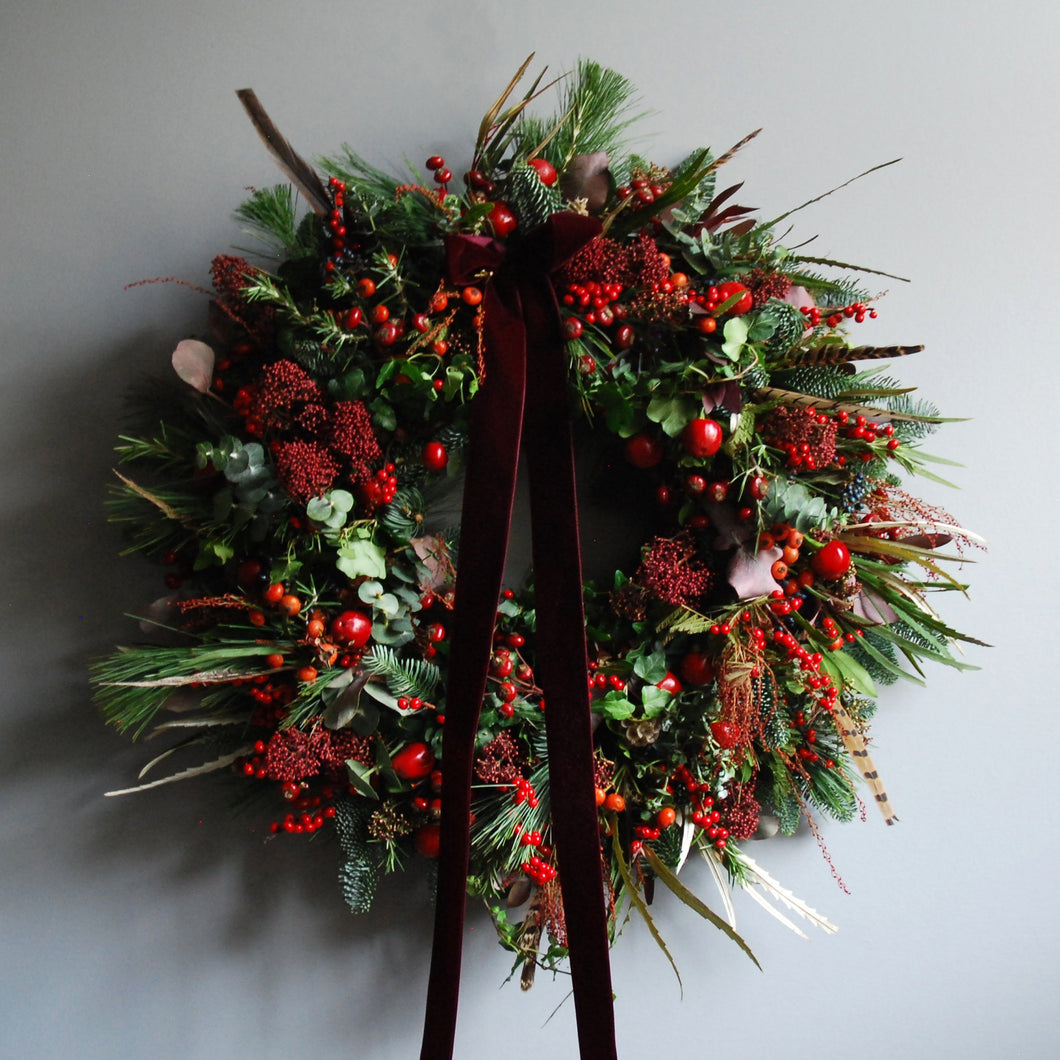 Home Flower School Lesson 4: Christmas Day Wreath Kit (Red)