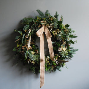 Home Flower School Lesson 4: White Christmas Wreath Kit (White)