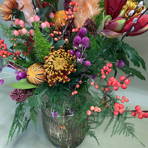 Christmas Pudding Vase Arrangement