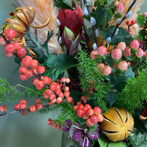 Christmas Pudding Vase Arrangement