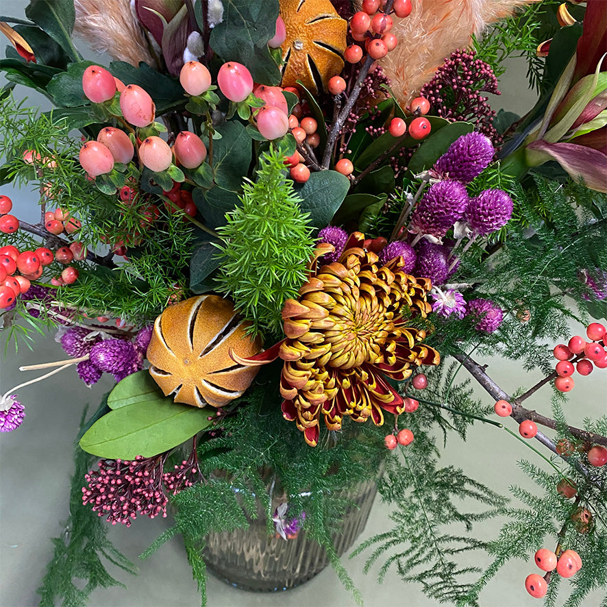 Christmas Pudding Vase Arrangement