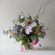 A Catkin & Pussywillow favourite combination bringing all of the colours and scents of an English Country Garden into your mum’s home. Created with memory lane & double cream vendella roses mixed with rosemary, lavender & mint along with clematis, ranunculus, hellebore, astrantia roma, lilacs, strawberry scabious, veronica, muscari & waxflower.