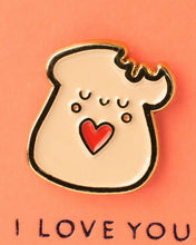 Toast Crumb Enamel Pin Valentine's Card