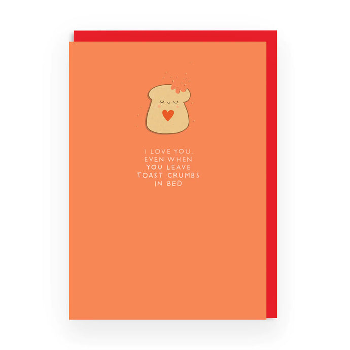 Toast Crumb Enamel Pin Valentine's Card