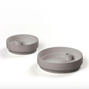 Grey Matte Clay Candle Holder