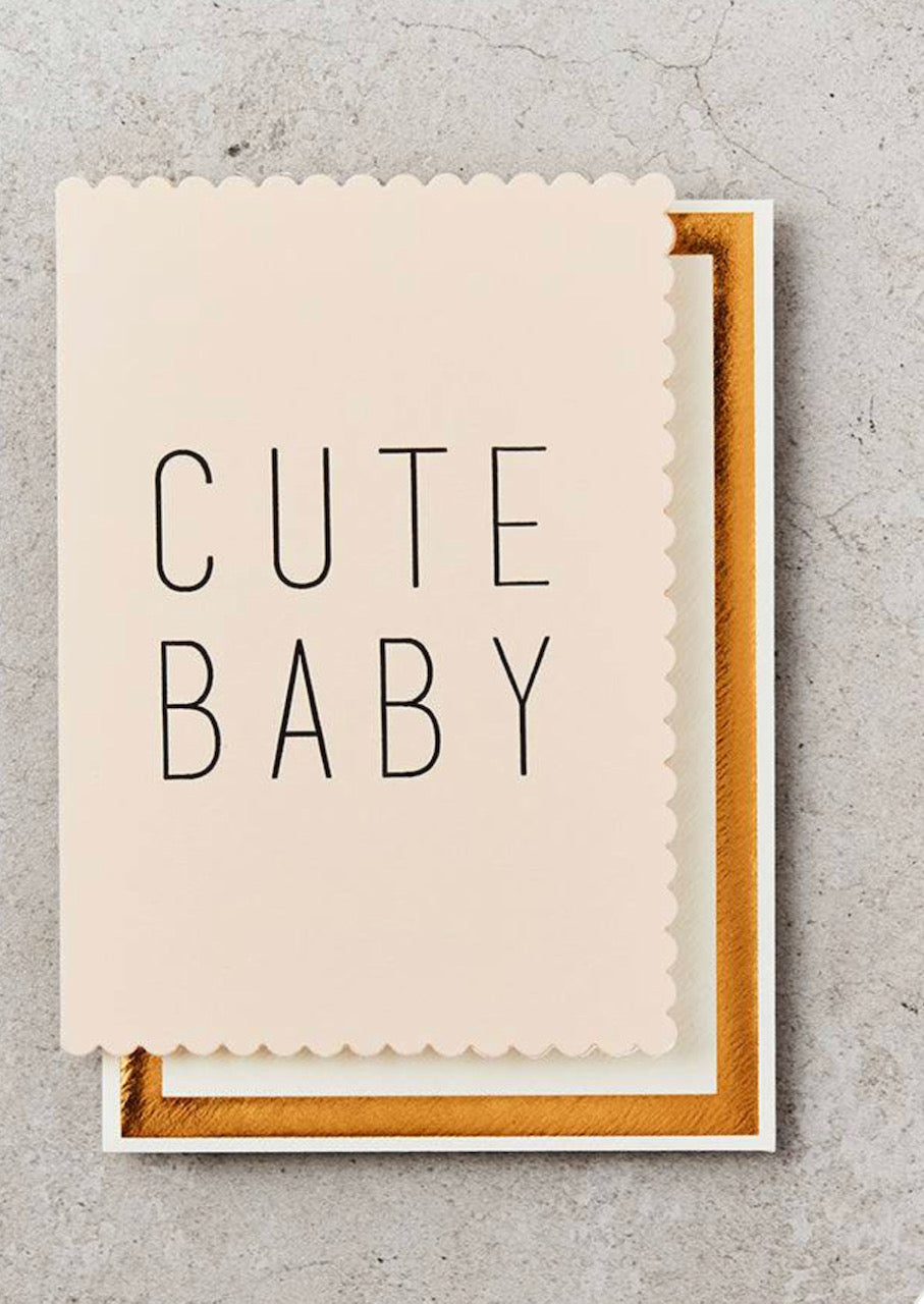 CUTE BABY pink greeting card by KATIE LEAMON