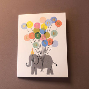welcome elephant new baby card from rifle paper company